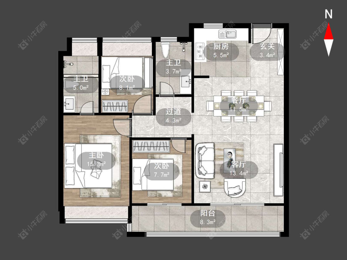常州金隅·钟楼天筑在售二手房源户型图_小牛看房