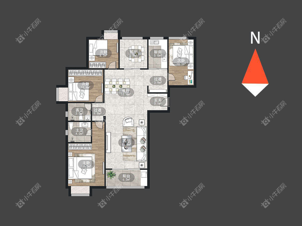 常州红星国际广场在租房源户型图_小牛看房