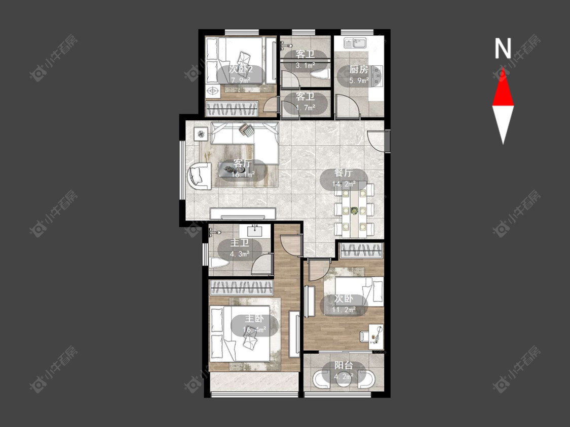 新欣嘉园房源户型图 常州新欣嘉园在售二手房源户型图_小牛看房