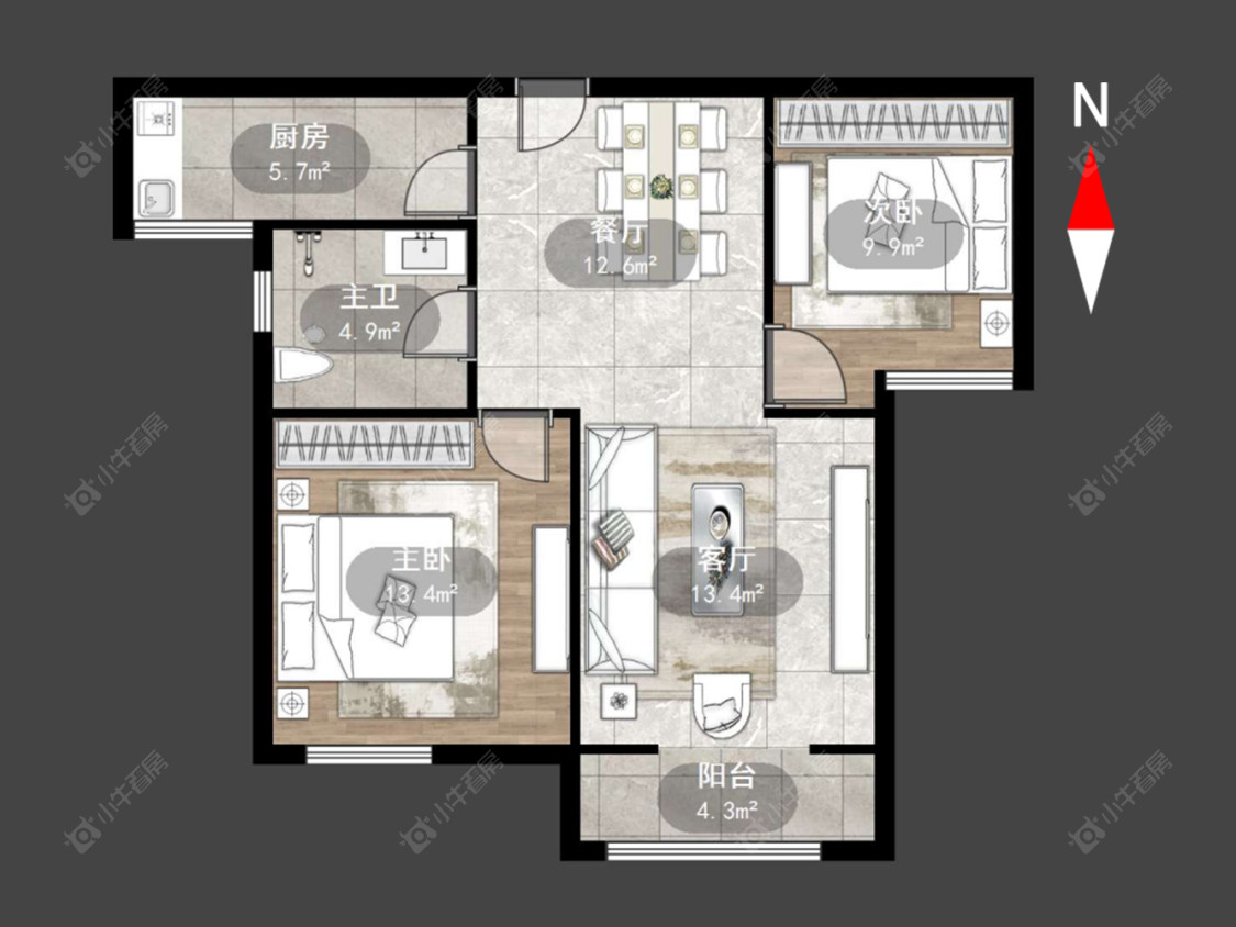 常州顺园九村在售二手房源户型图_小牛看房