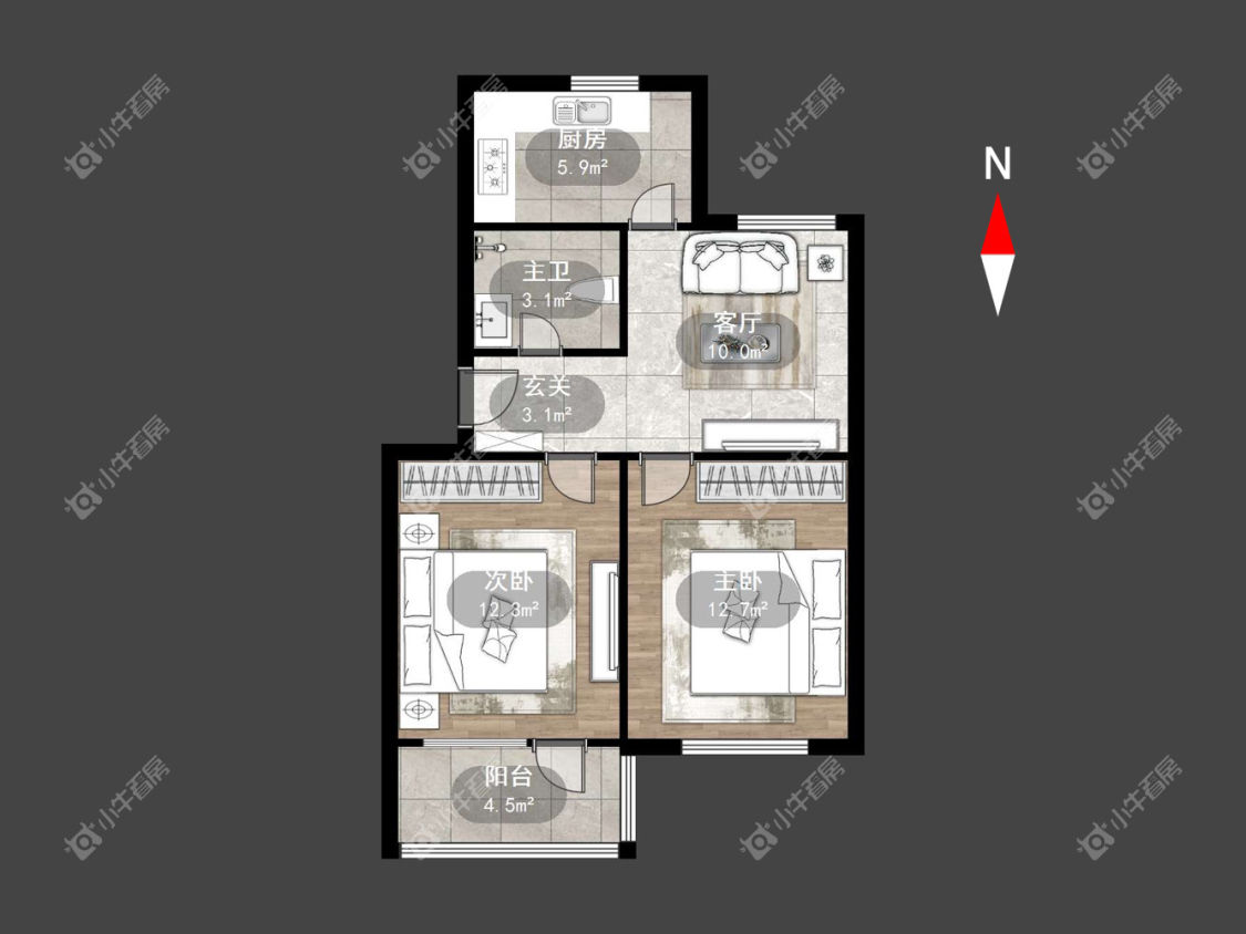 常州盘龙苑西区在租房源户型图_小牛看房