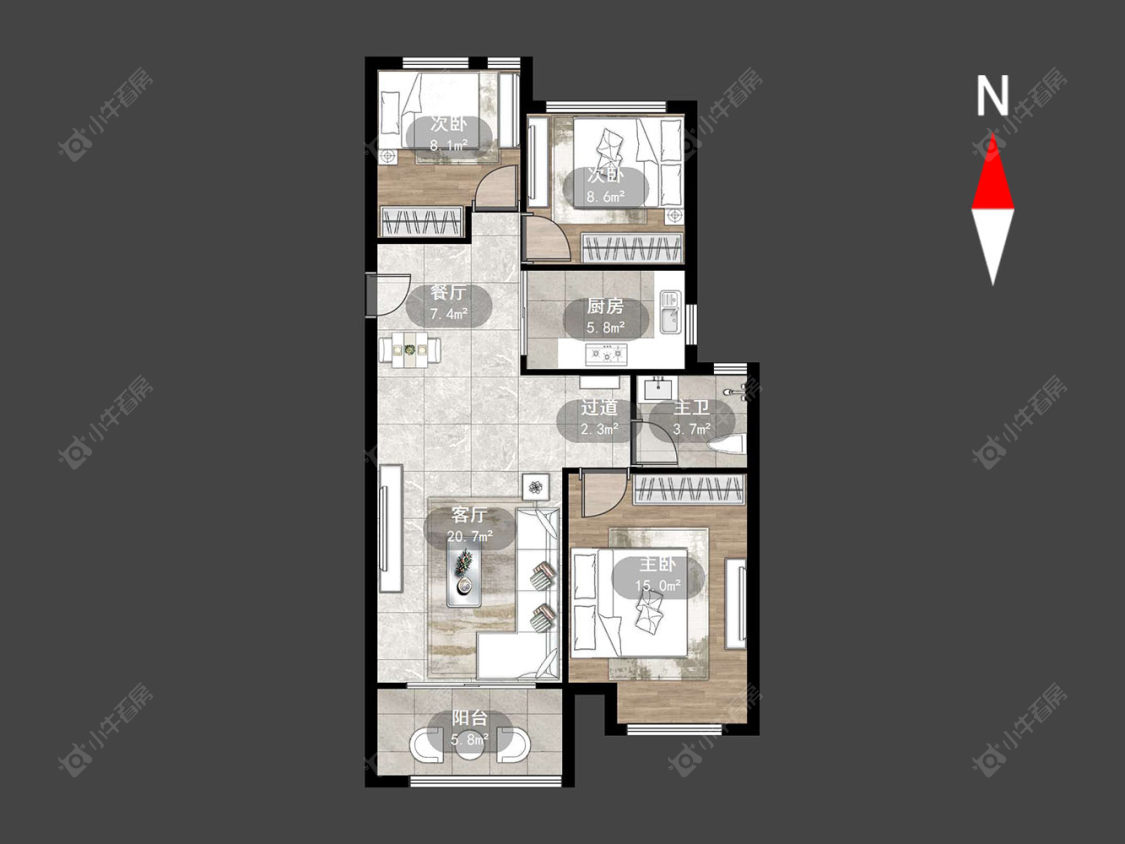 新城郡未来房源户型图 常州新城郡未来在售二手房源户型图_小牛看房