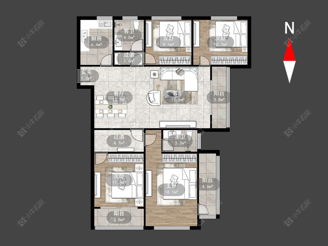 龙德花园房源户型图 常州龙德花园在售二手房源户型图_小牛看房
