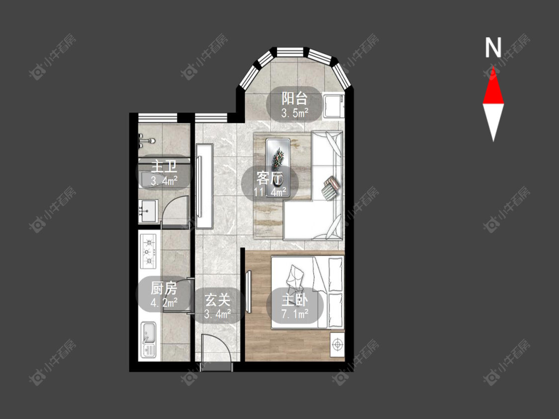 常州新荷花园在售二手房源户型图_小牛看房