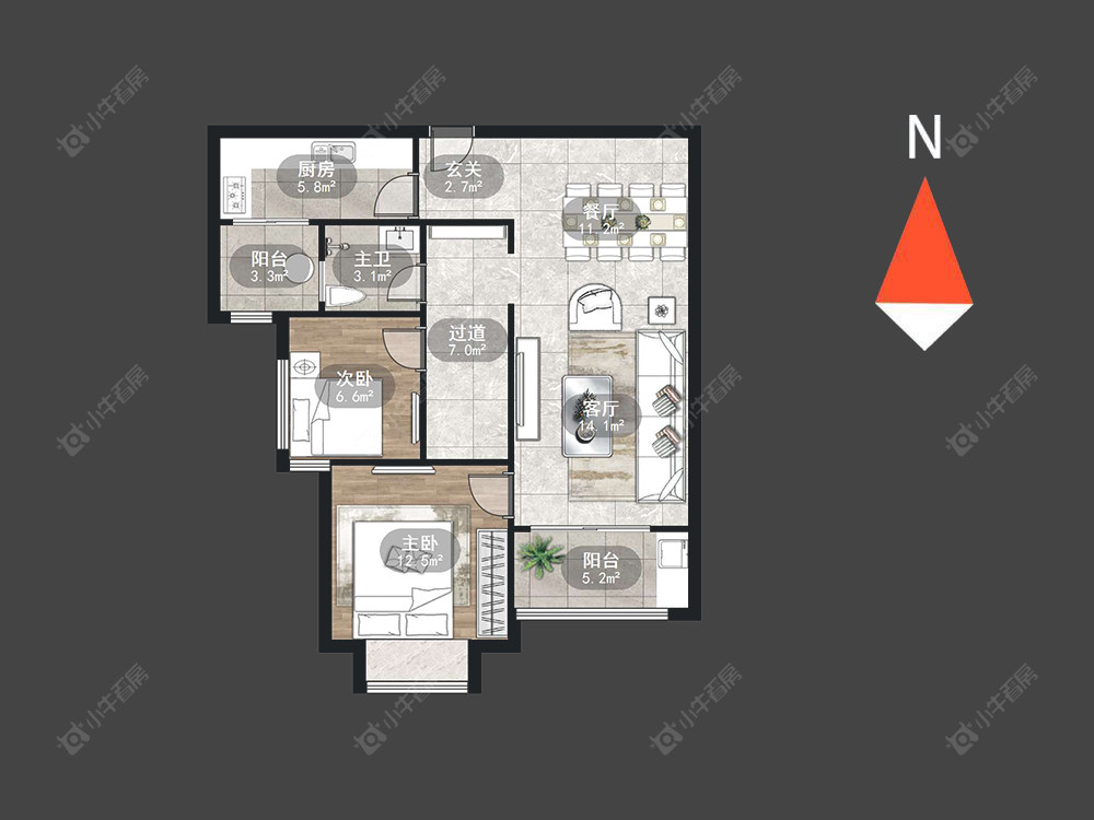 星河丹堤五区房源户型图 常州星河丹堤五区在售二手房源户型图_小牛看房