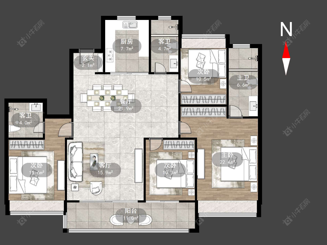 常州荣盛天翌在售二手房源户型图_小牛看房