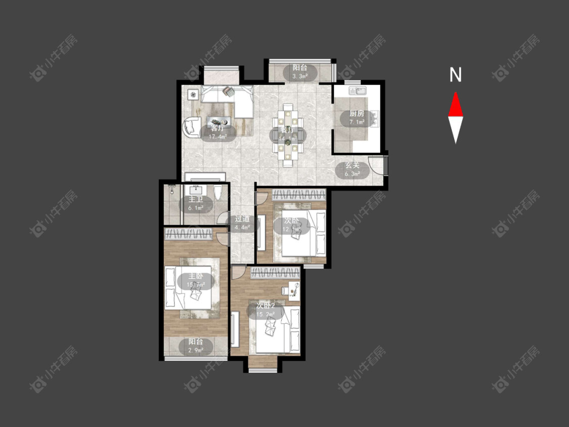 常州龙城花园在售二手房源户型图_小牛看房