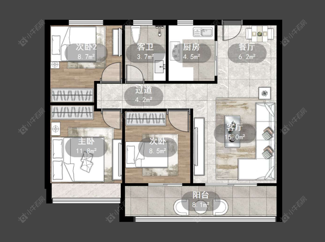 常州绿地香港名墩道在售二手房源户型图_小牛看房