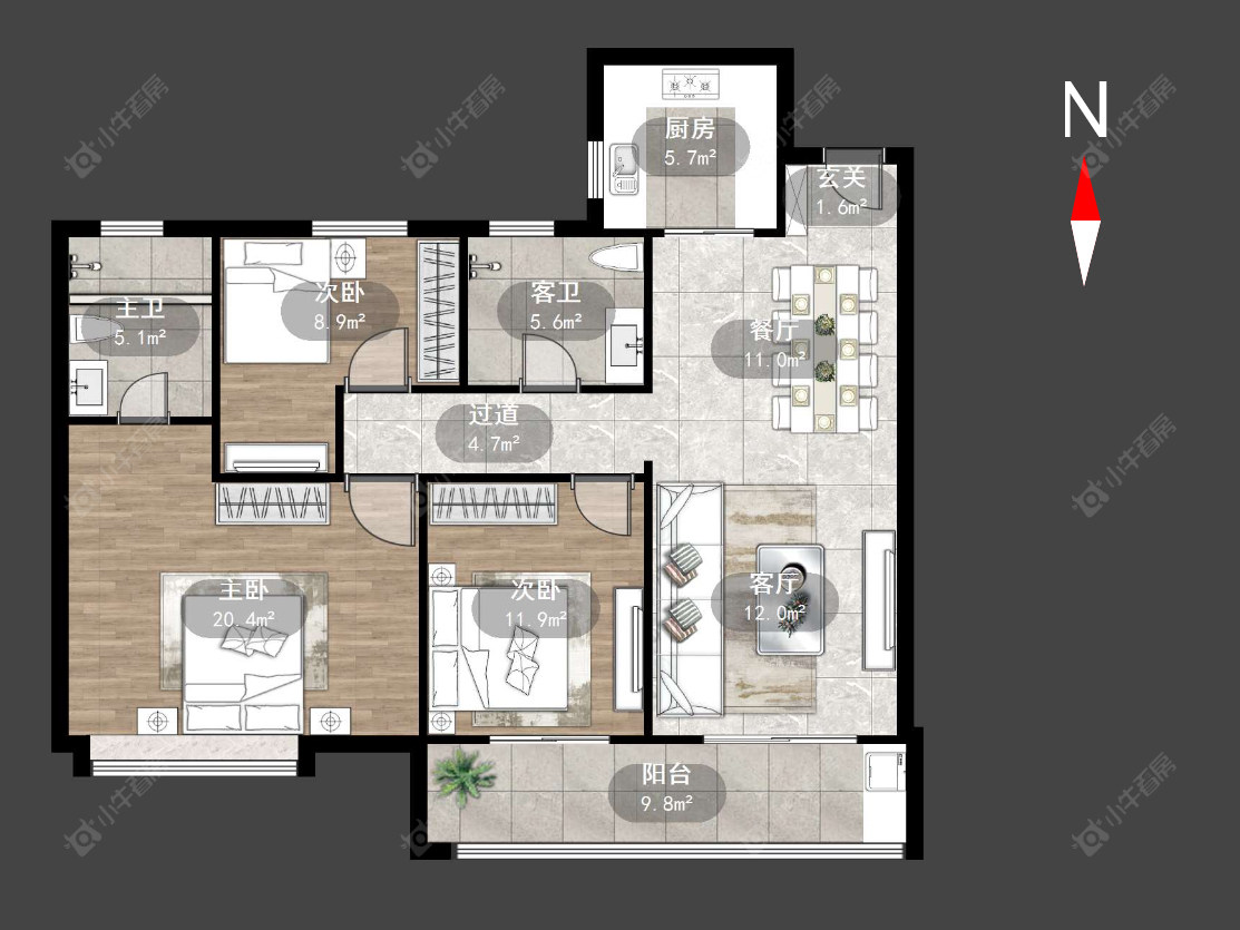 常州竹韵茗苑在售二手房源户型图_小牛看房