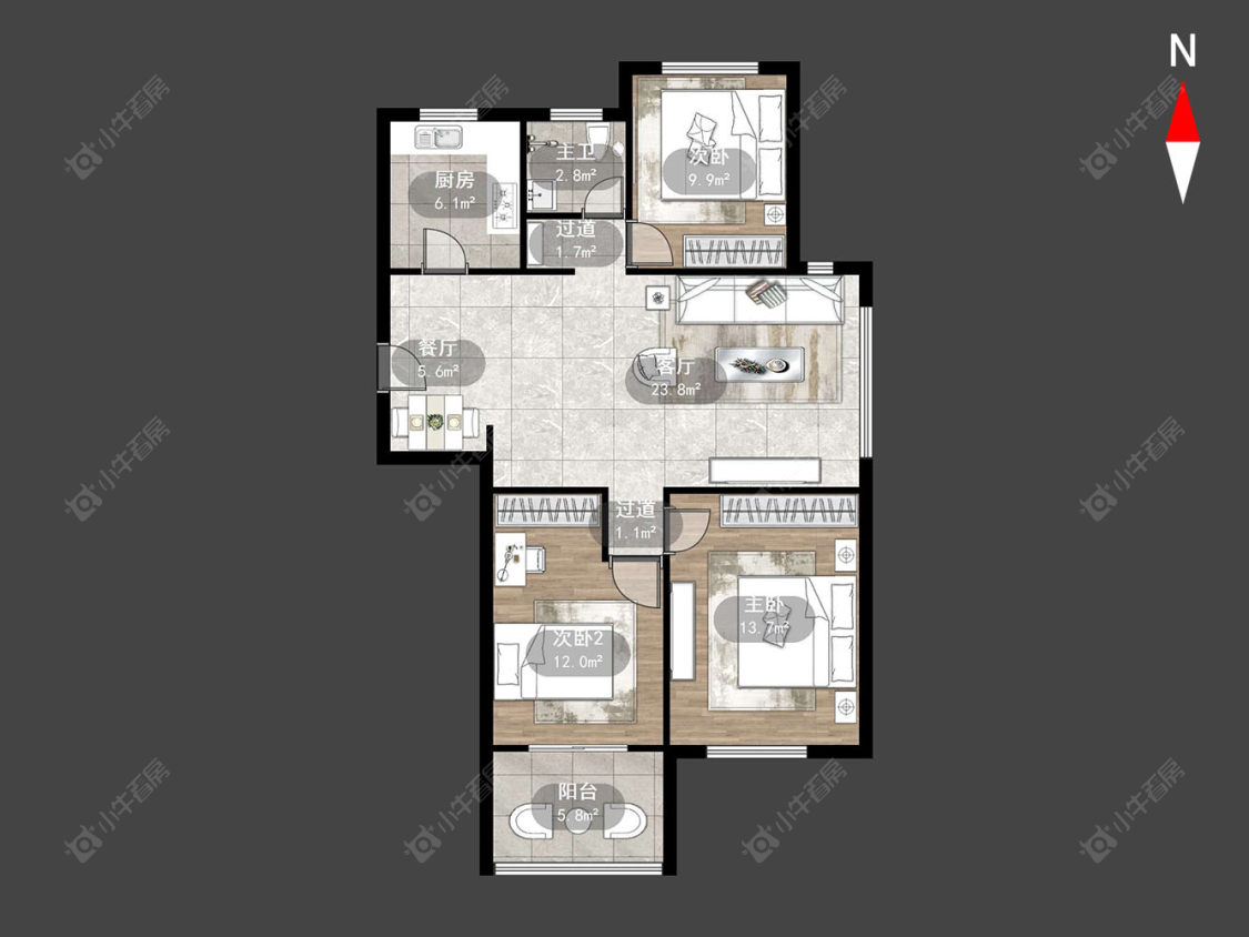 金色领寓房源户型图 常州金色领寓在售二手房源户型图_小牛看房