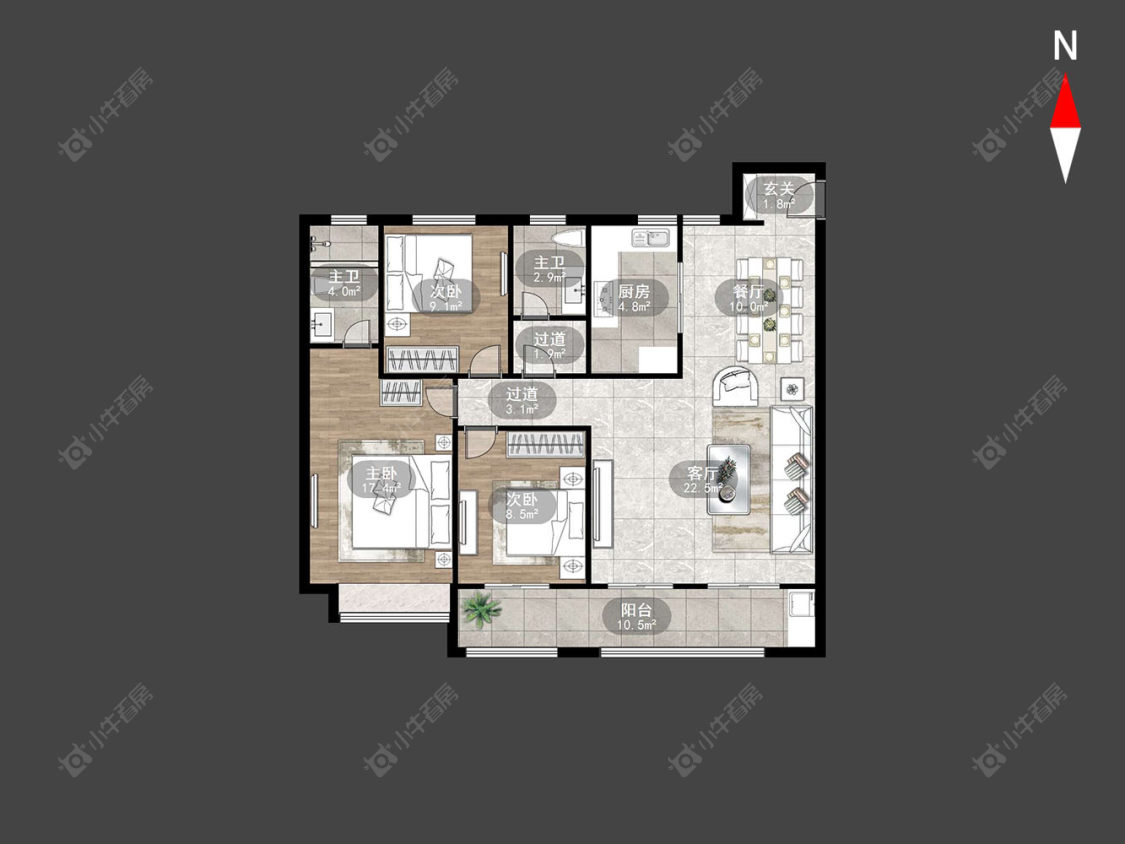常州融信澜悦在售二手房源户型图_小牛看房