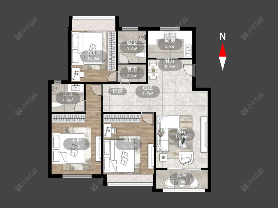 常州百馨西苑一二期在售二手房源户型图_小牛看房