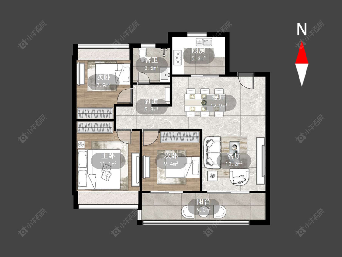 常州万科新都会在售二手房源户型图_小牛看房