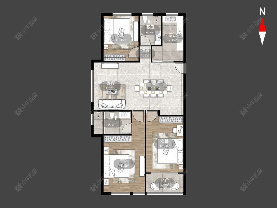 龙涛香榭丽园房源户型图 常州龙涛香榭丽园在售二手房源户型图_小牛看房