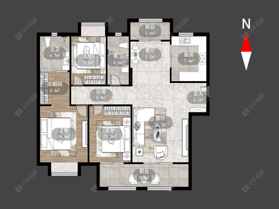 常州新城御景湾在售二手房源户型图_小牛看房