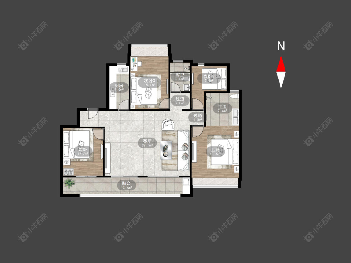 龙湖景粼天著房源户型图 常州龙湖景粼天著在售二手房源户型图_小牛看房