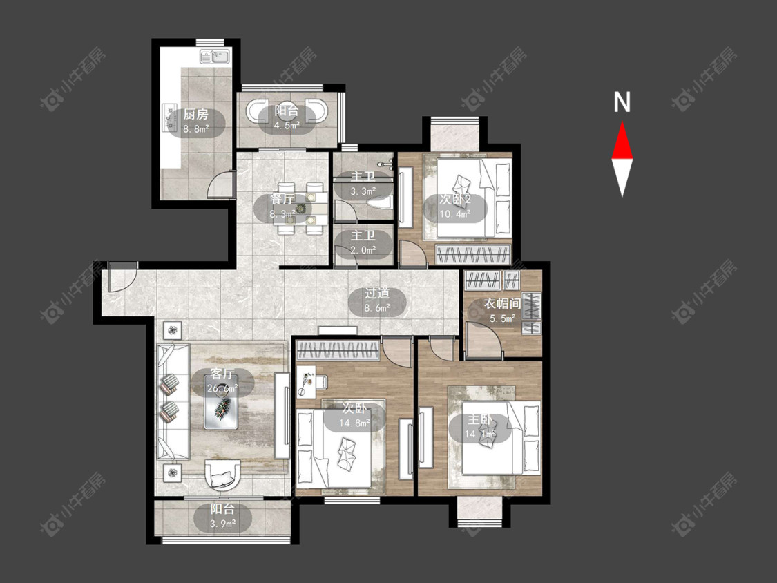 常州星海银园西区在售二手房源户型图_小牛看房