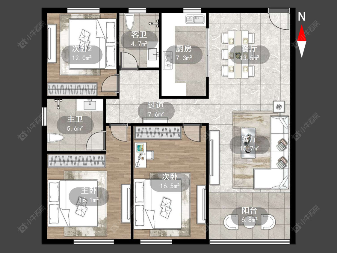 常州新庄花苑在售二手房源户型图_小牛看房
