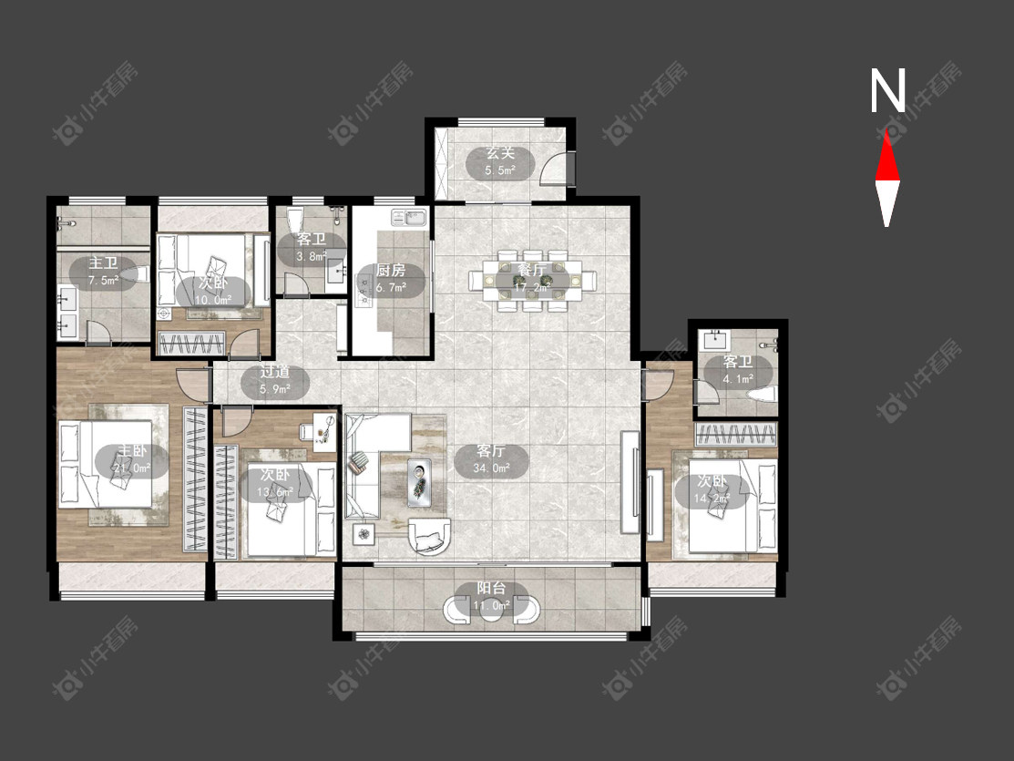 常州荣盛天翌在售二手房源户型图_小牛看房