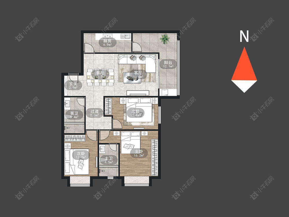 恒大御景房源户型图 常州恒大御景在售二手房源户型图_小牛看房