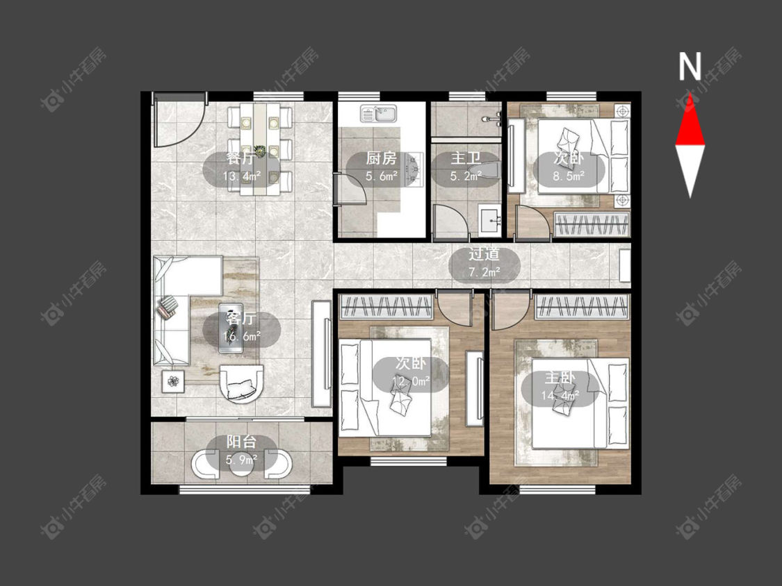 瑞宁新园房源户型图 常州瑞宁新园在售二手房源户型图_小牛看房