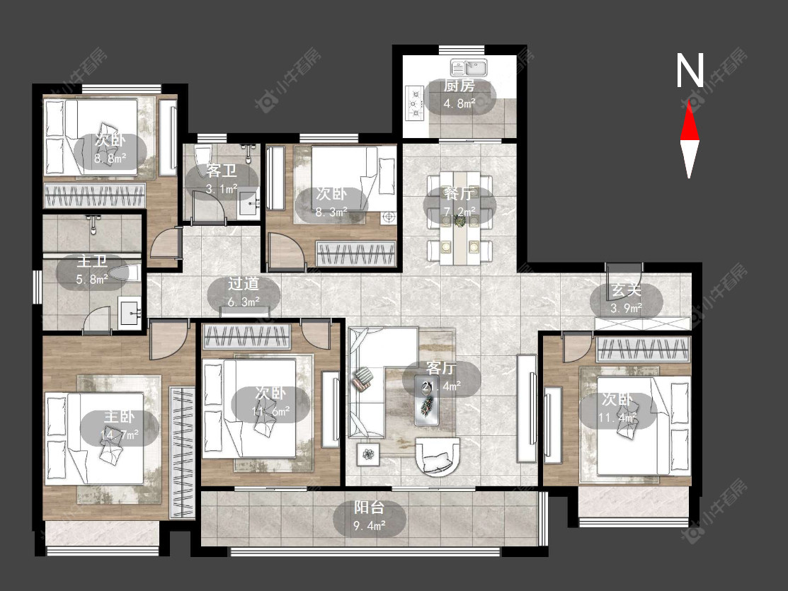 常州龙运天城在售二手房源户型图_小牛看房