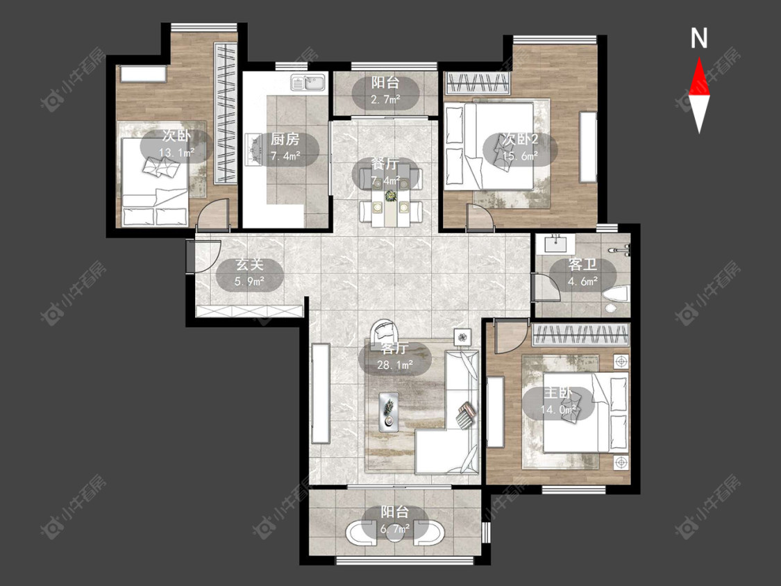 湖港名居房源户型图 常州湖港名居在售二手房源户型图_小牛看房