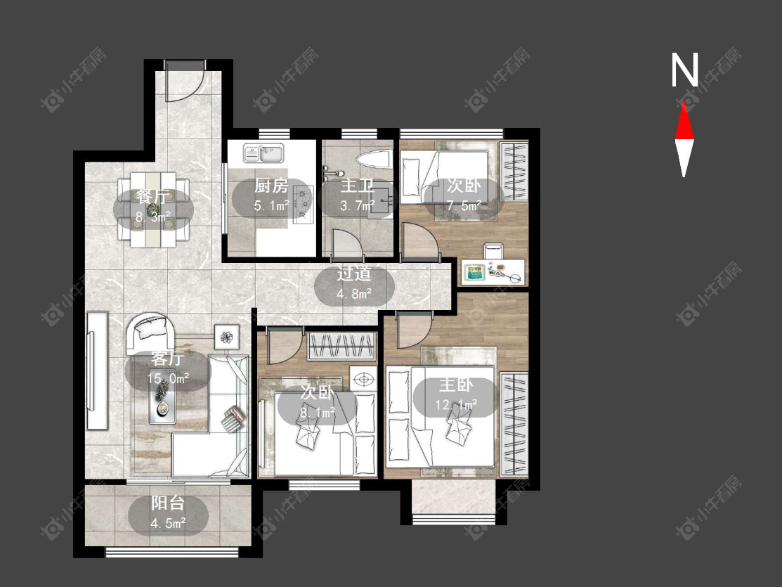 常州华润国际六期在售二手房源户型图_小牛看房