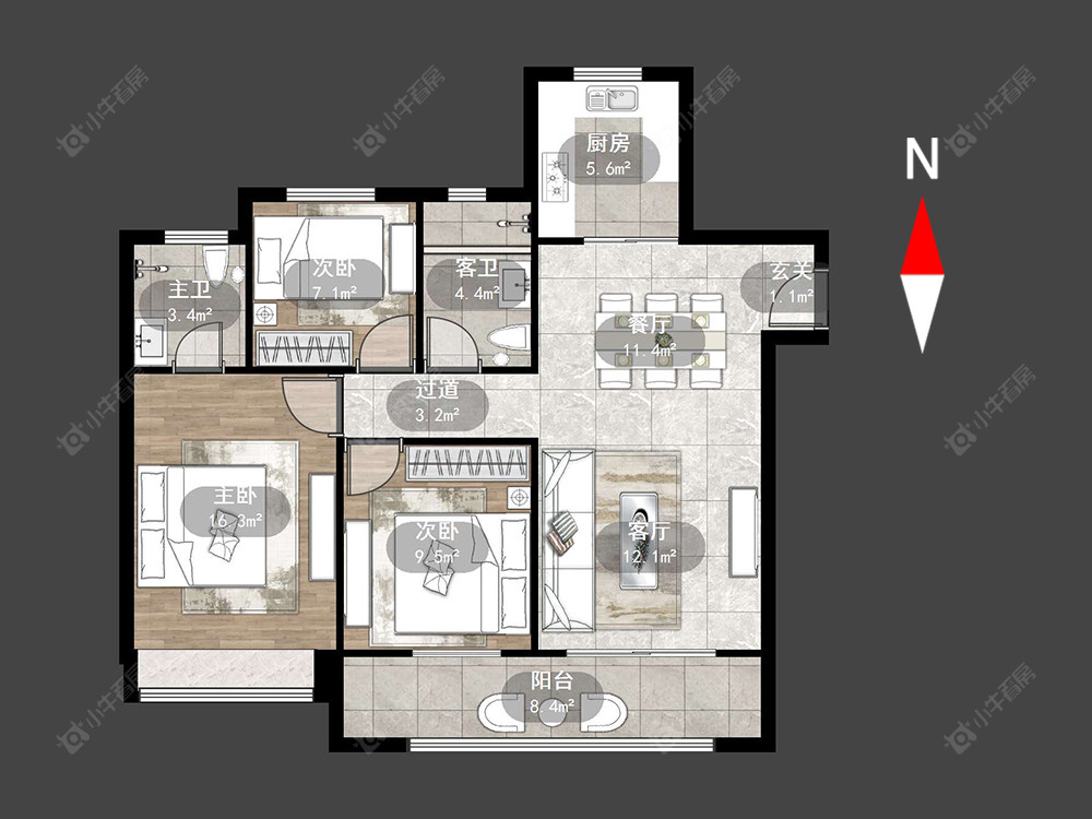 常州邹新东苑在售二手房源户型图_小牛看房