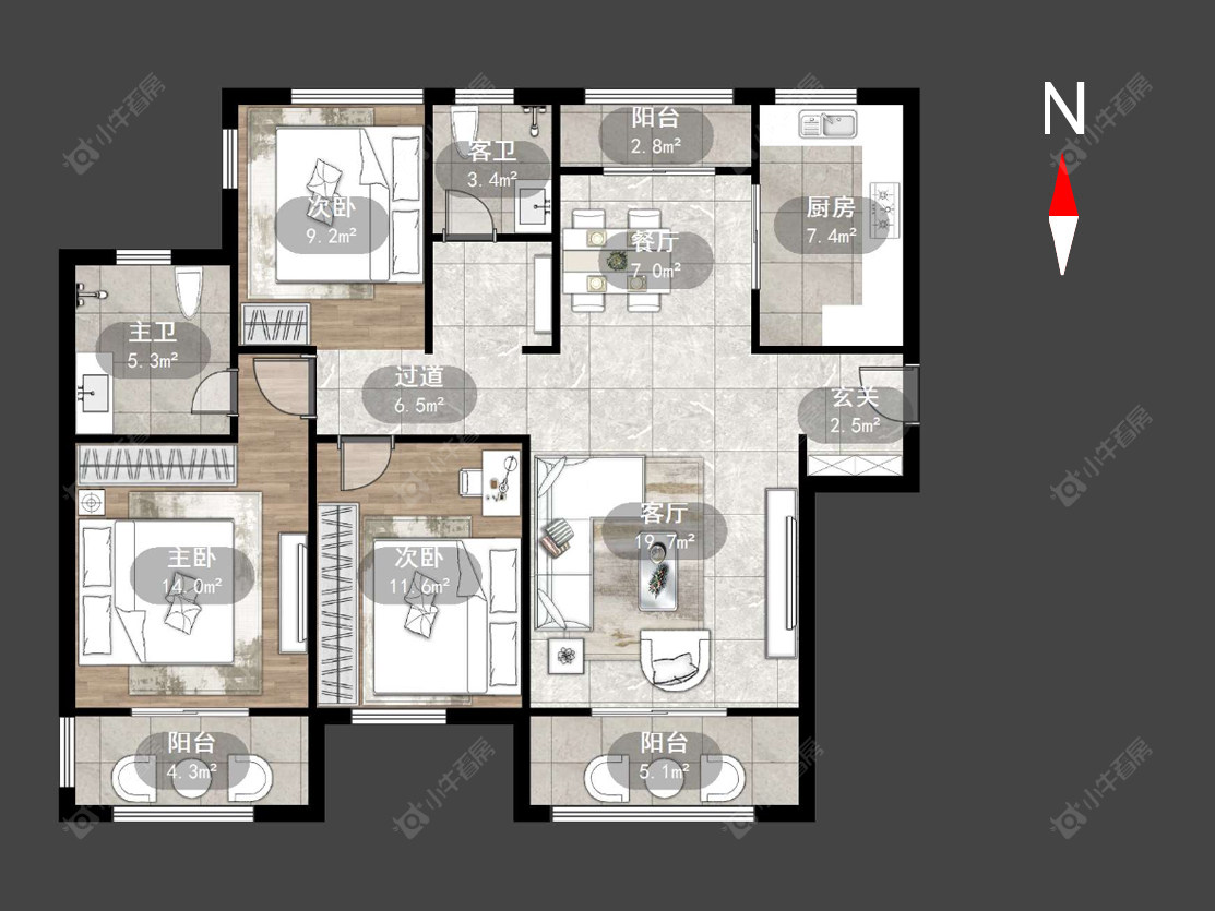 常州华润国际一期在售二手房源户型图_小牛看房