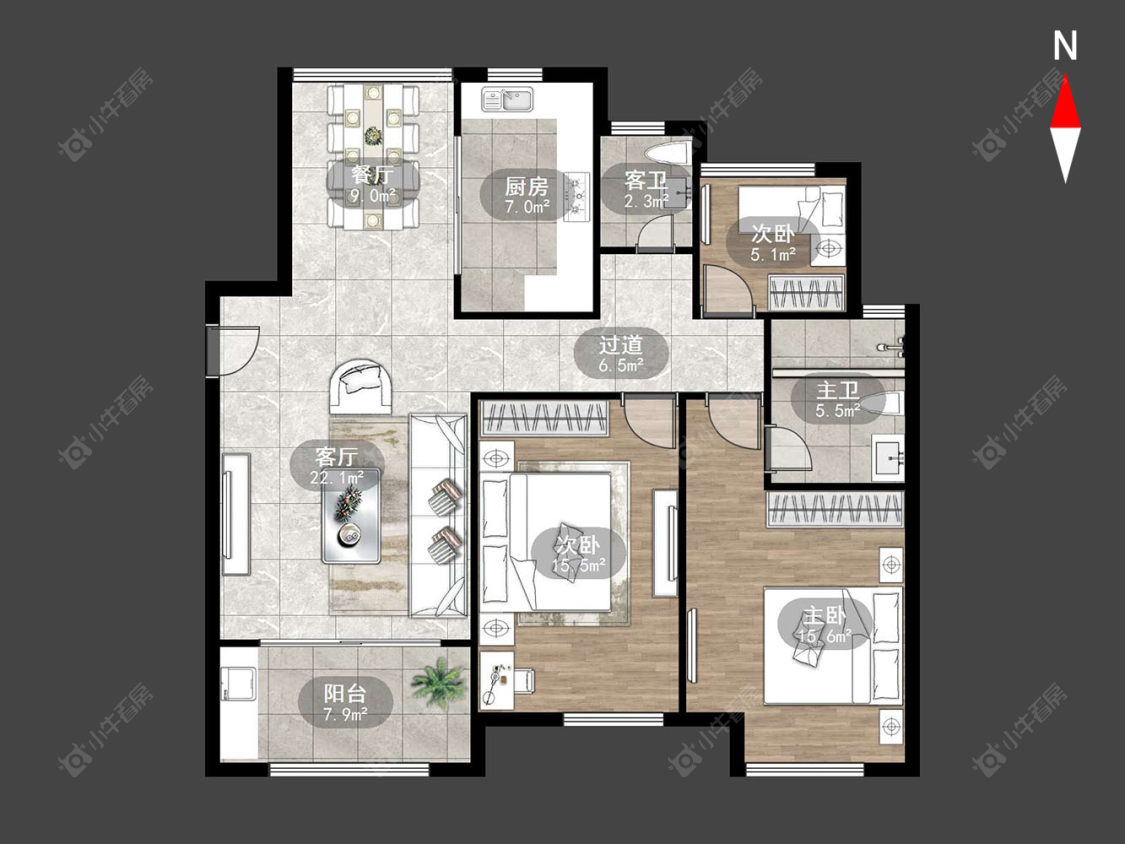 常州万骏金域丹堤在售二手房源户型图_小牛看房