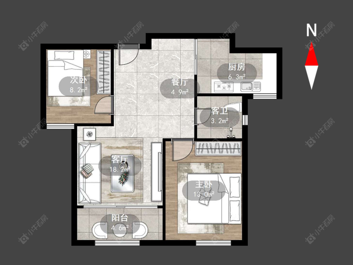 常州新城春天里在售二手房源户型图_小牛看房