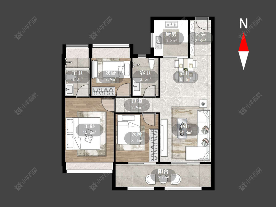 新城华宇悦隽公馆房源户型图 常州新城华宇悦隽公馆在售二手房源户型图_小牛看房