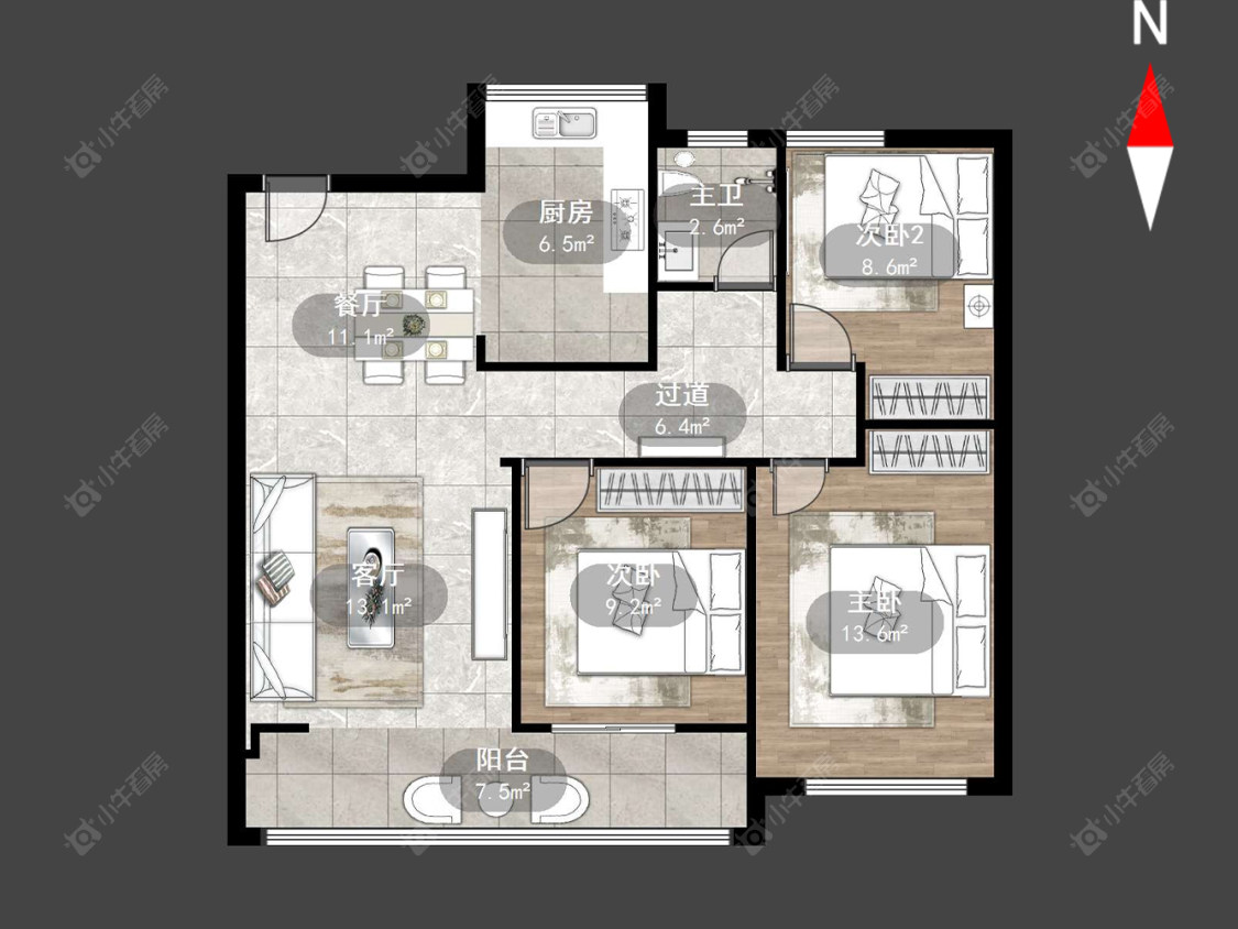 常州天宁融悦府在售二手房源户型图_小牛看房