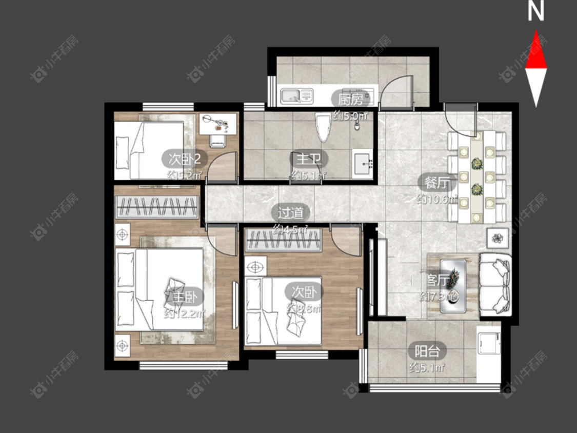 常州龙东花园在售二手房源户型图_小牛看房