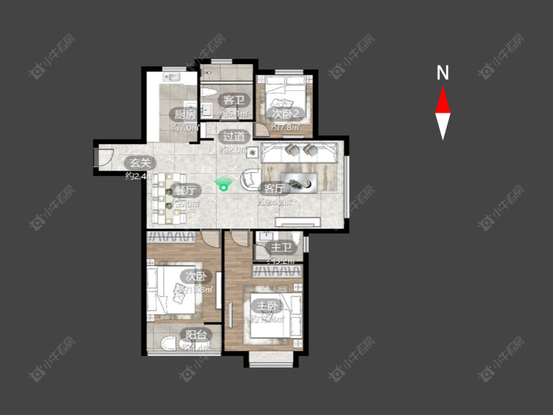 春江中央花苑北区房源室内图 常州春江中央花苑北区在售二手房源室内图_小牛看房