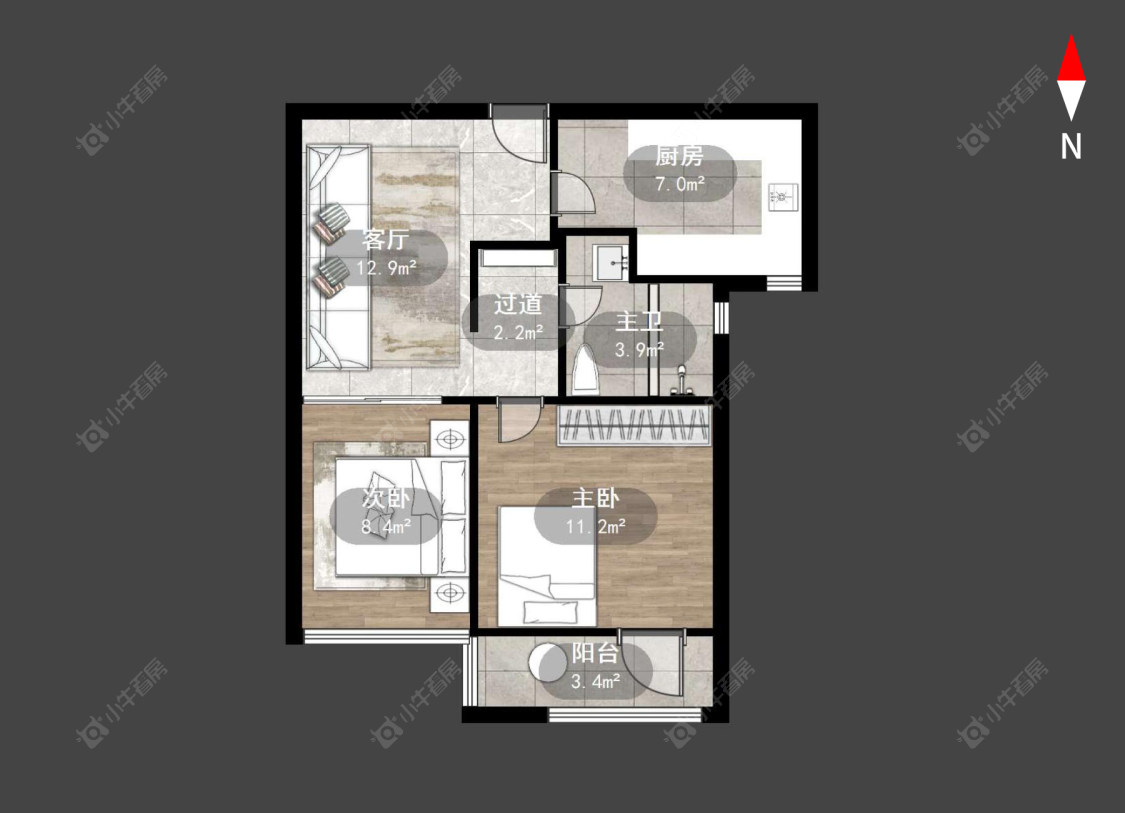 新天地花苑房源户型图 常州新天地花苑在售二手房源户型图_小牛看房
