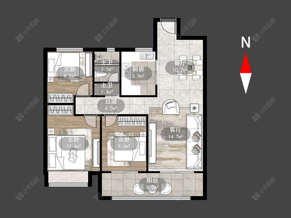常州新城锦域在售二手房源户型图_小牛看房