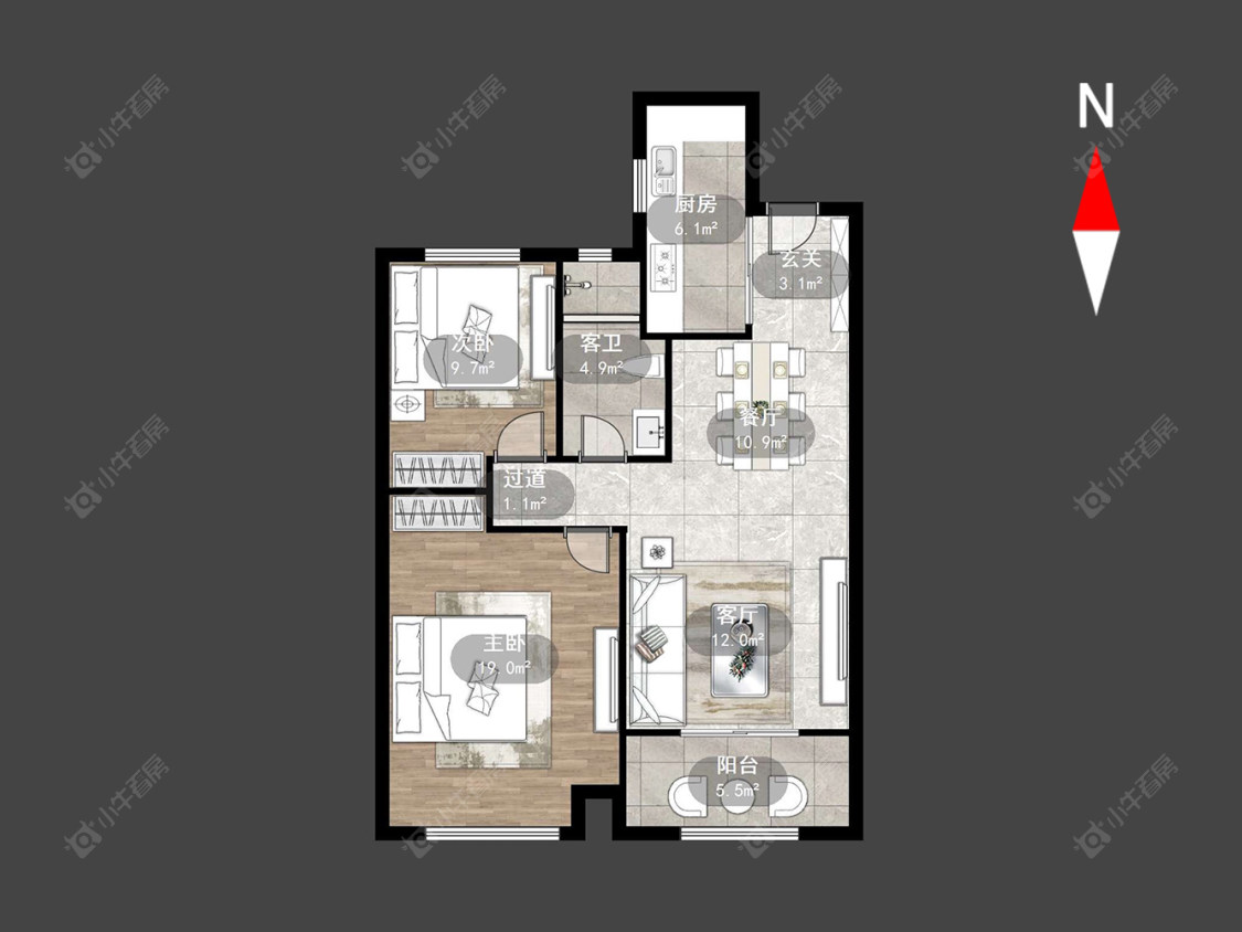常州青龙苑七期在售二手房源户型图_小牛看房