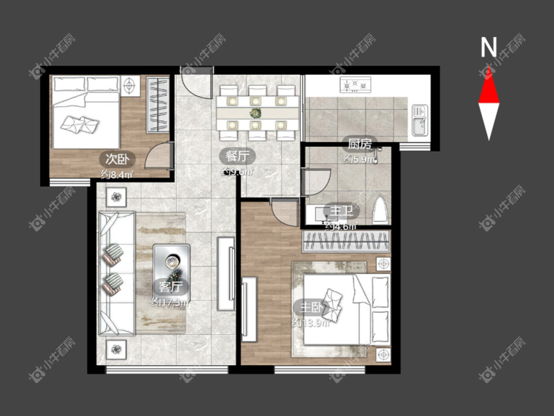 府西花园房源户型图 常州府西花园在租房源户型图_小牛看房
