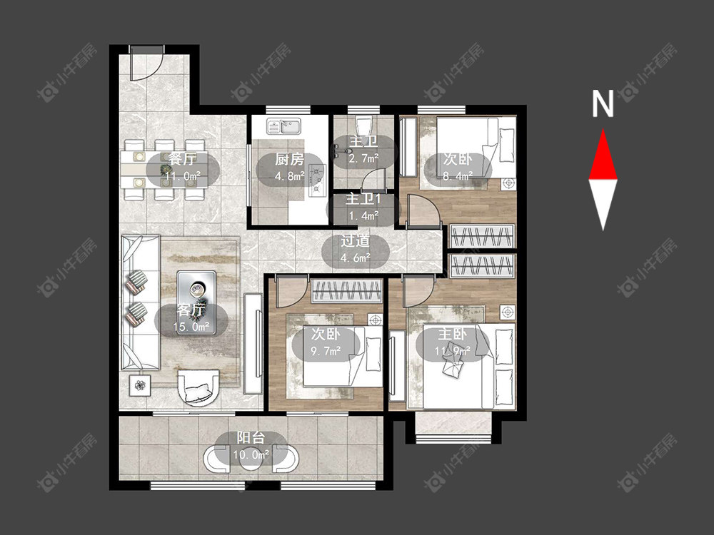 新城湖悦朗隽房源户型图 常州新城湖悦朗隽在售二手房源户型图_小牛看房