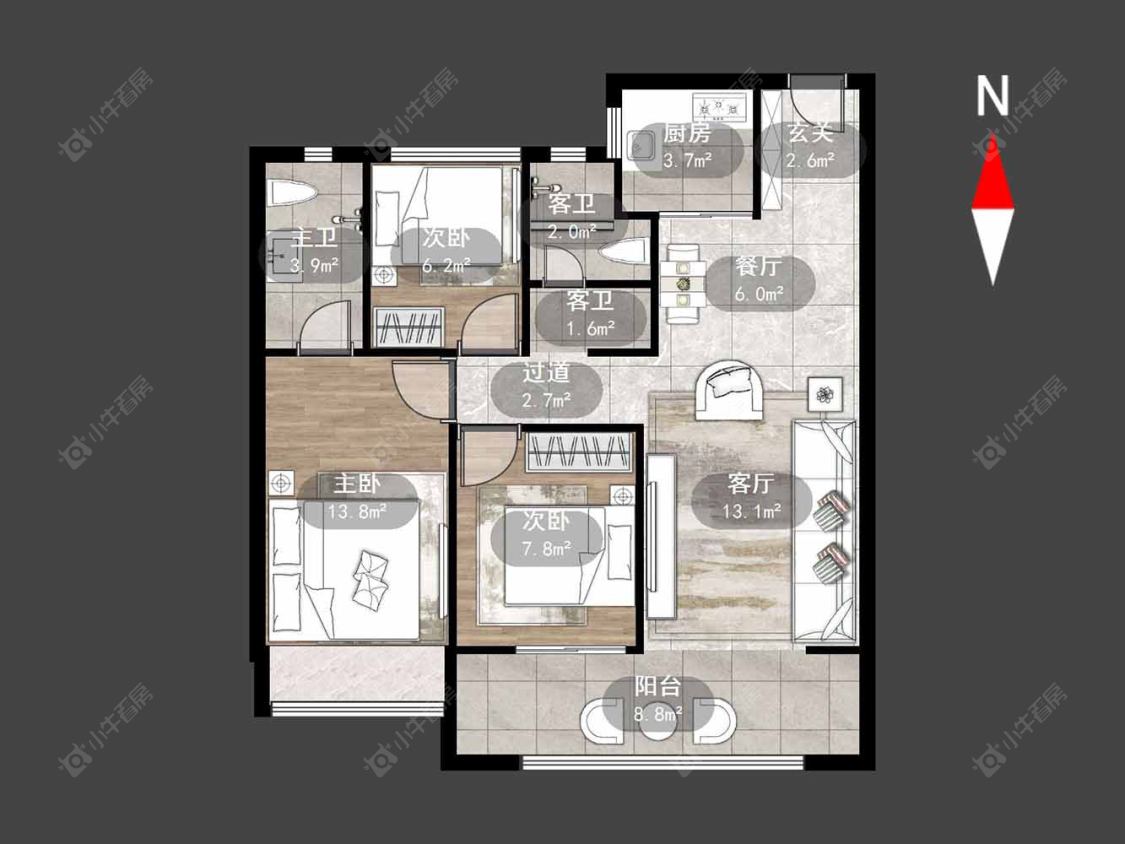 常州嘉宏蓝爵在售二手房源户型图_小牛看房