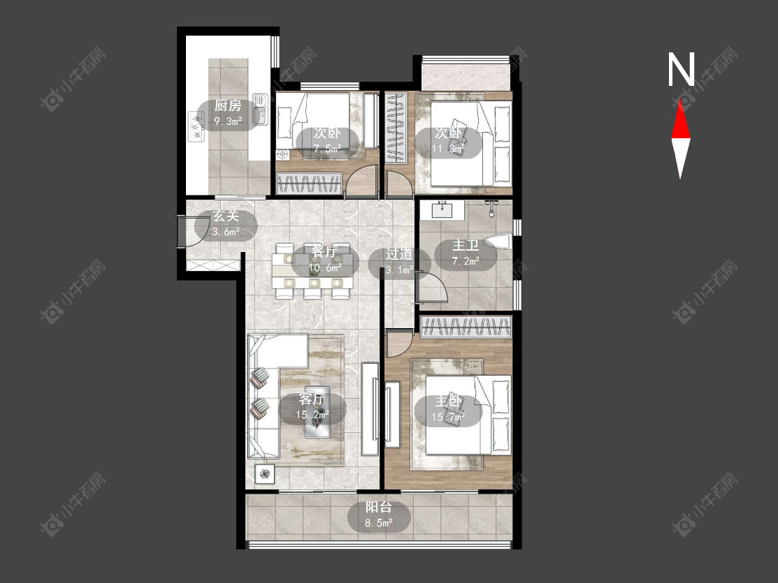 常州中海凤凰熙岸在售二手房源户型图_小牛看房