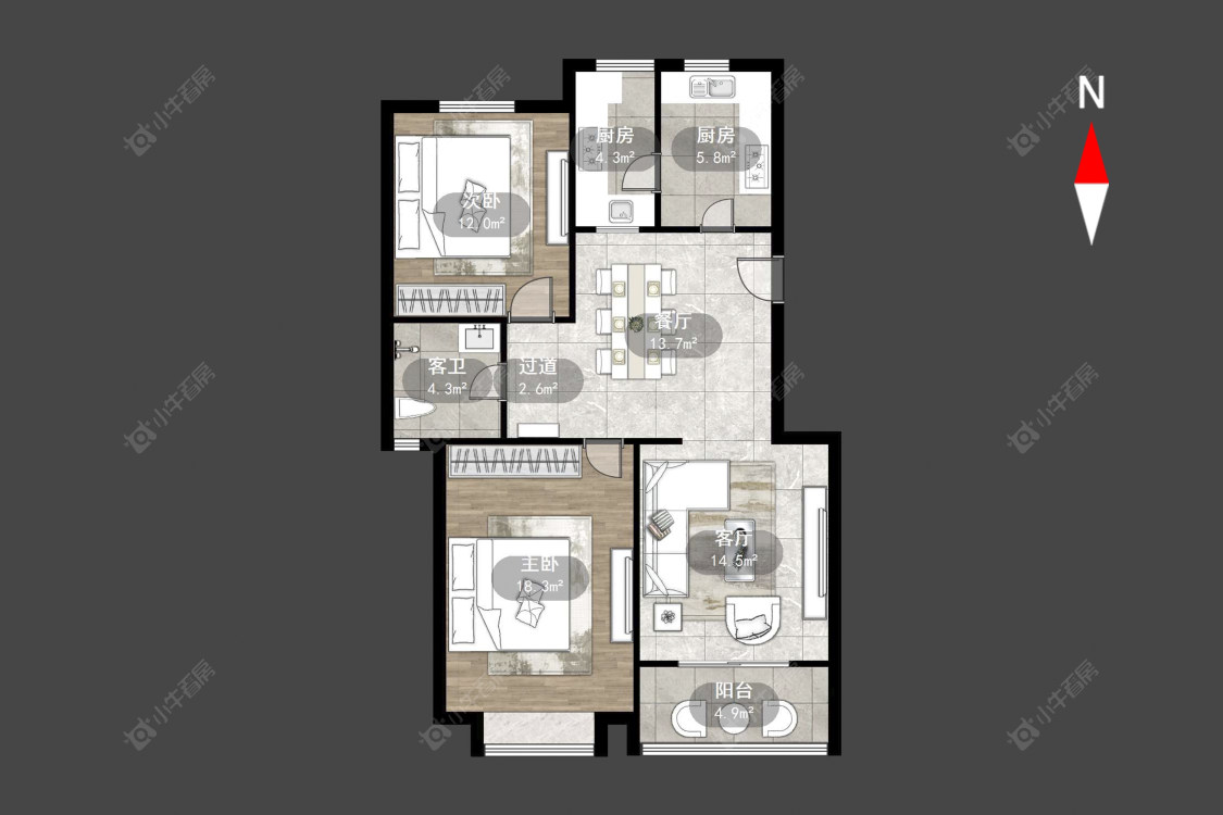 常州南田雅园在售二手房源户型图_小牛看房