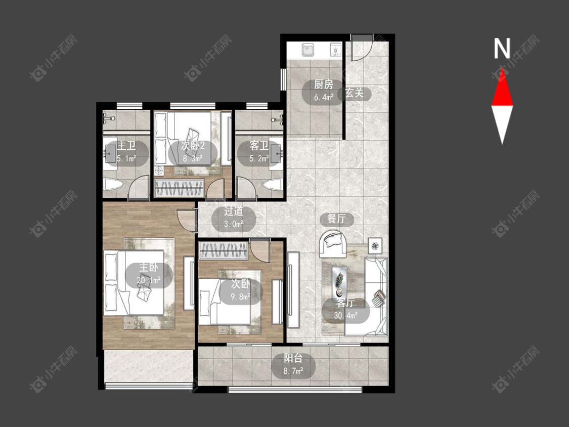 常州环球港湾在售二手房源户型图_小牛看房
