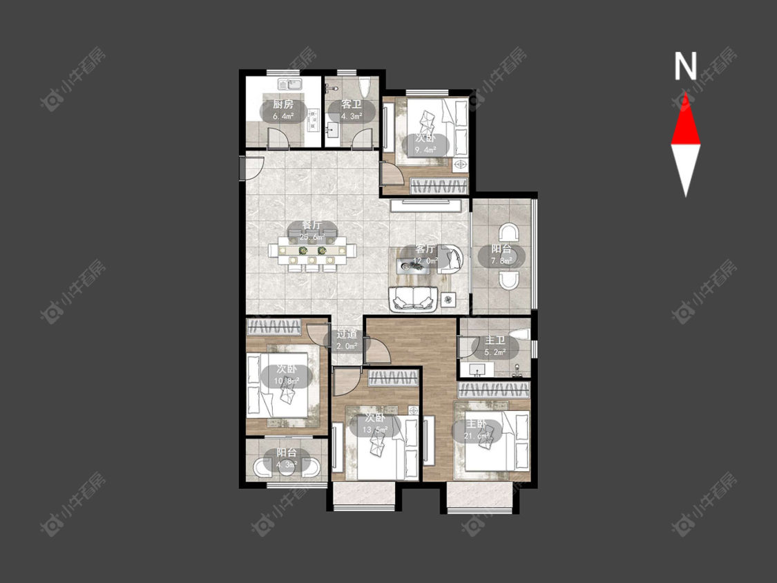 常州龙湖香醍时光在售二手房源户型图_小牛看房