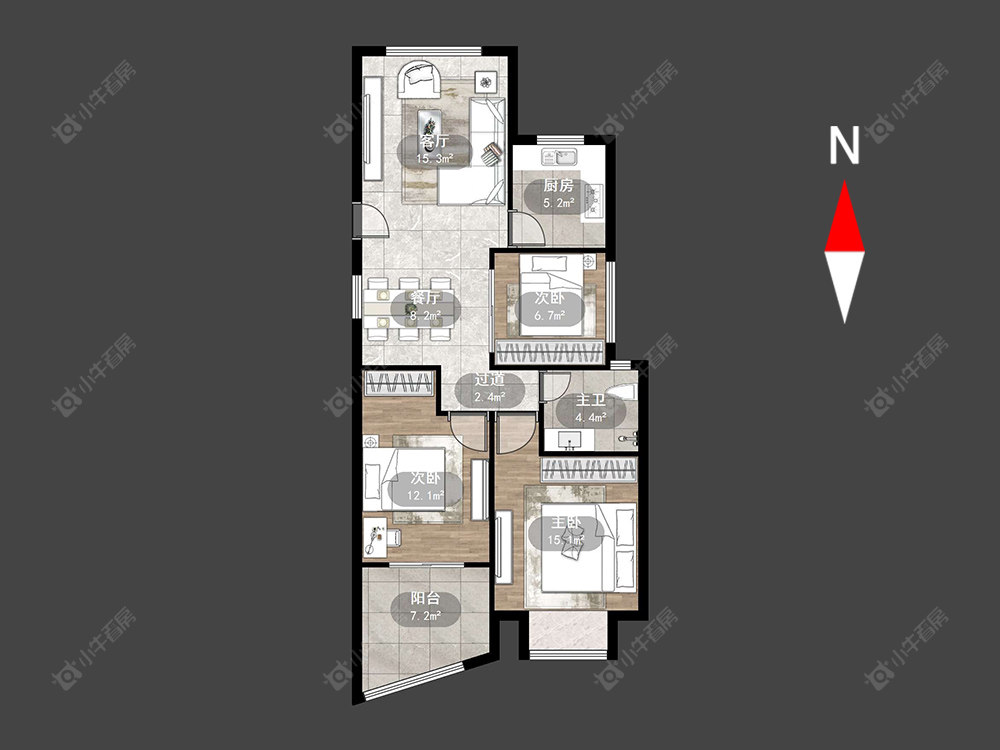 常州翡丽蓝湾在售二手房源户型图_小牛看房