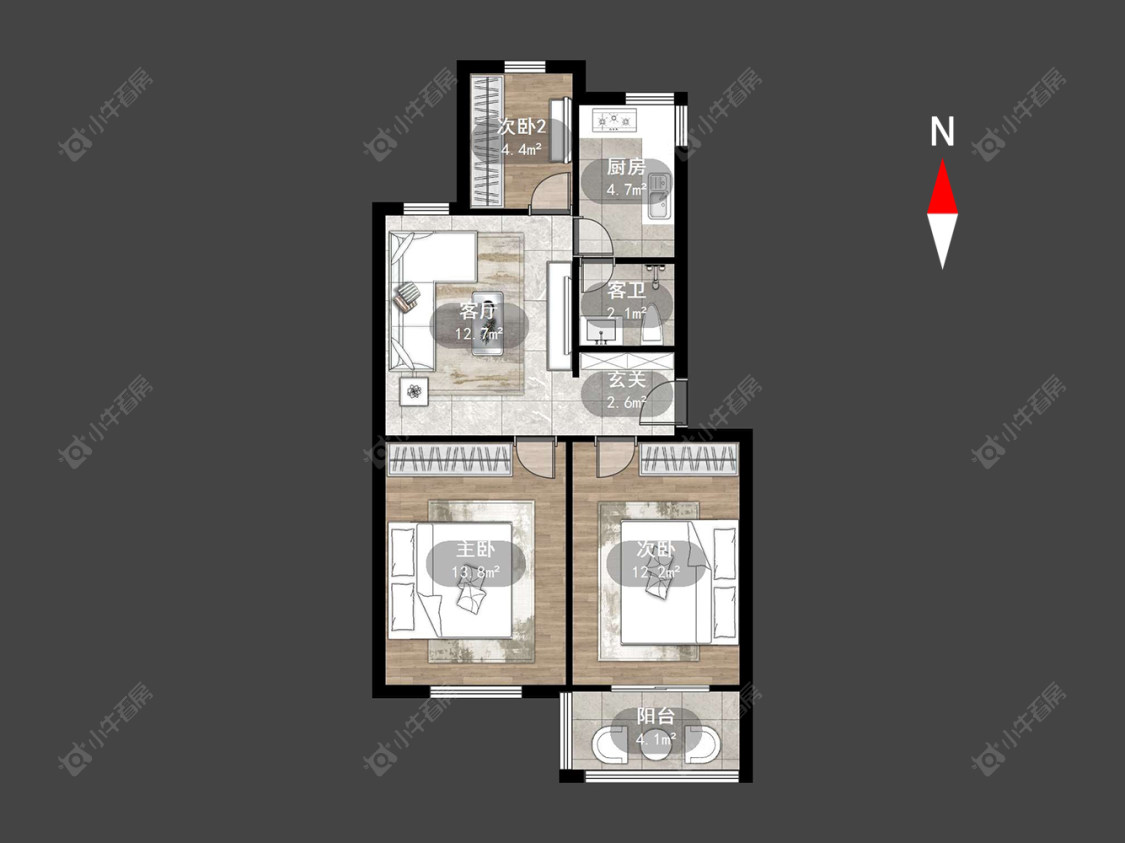 常州建材新村在售二手房源户型图_小牛看房