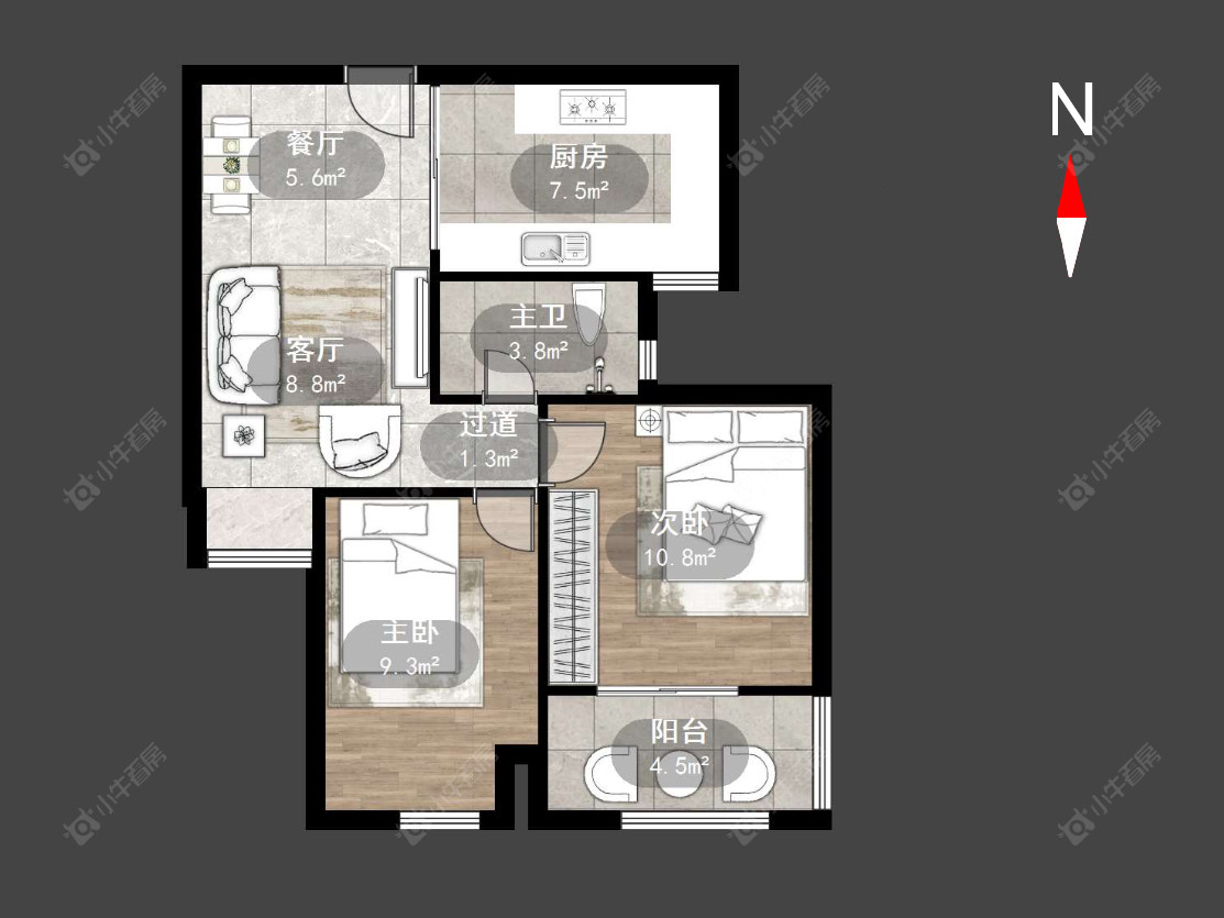 常州水岸花语在售二手房源户型图_小牛看房