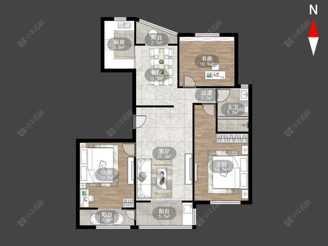 常州金色新城东区在售二手房源户型图_小牛看房